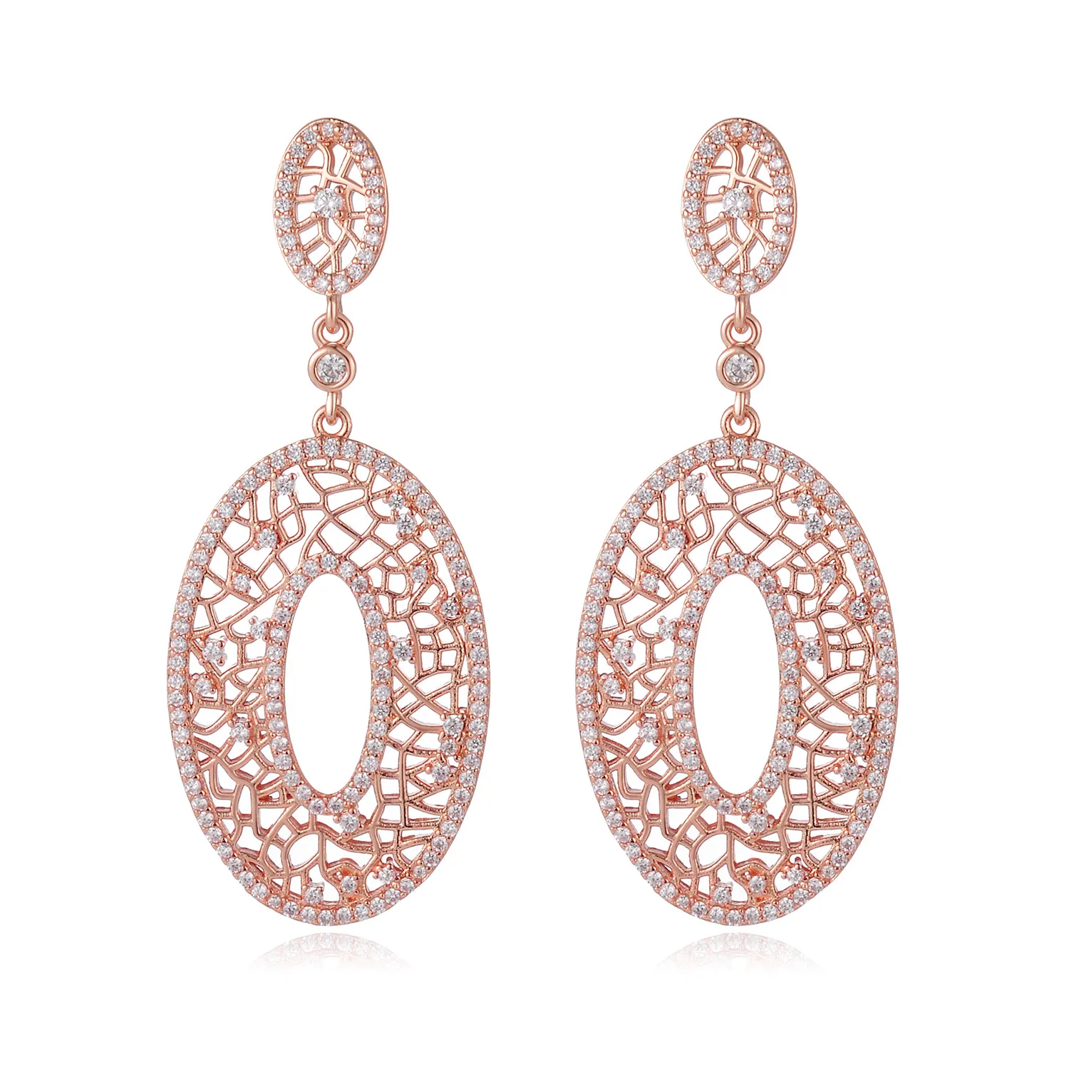 Double Drop-Shaped Earrings With Stone Inlays, Elegant, Simple And Atmospheric Banquet Ball For Wife