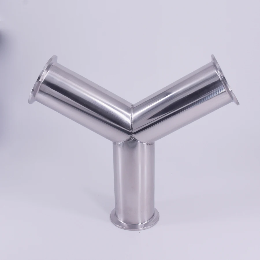 

51mm 2" Pipe OD 2" Tri Clamp Y Shaped 3 Way SUS 304 Stainless Steel Sanitary Fitting Spliter Homebrew Beer Wine