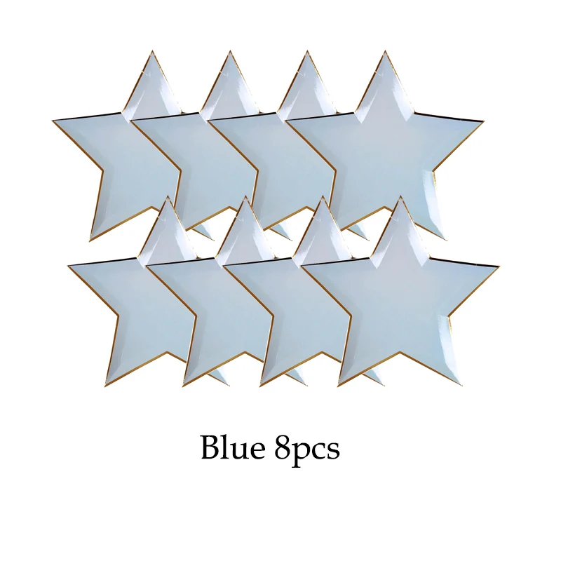 Gold Blue Party Disposable Tableware Paper Straw Cups Plates Napkins Baby Shower Favors Birthday Wedding Decor Party Supplies