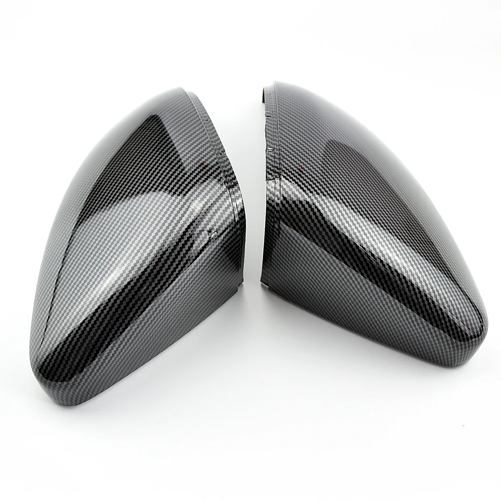 2 pieces For VW Golf MK7 7.5 GTI 7 7R Mirror Covers Caps RearView Mirror Case Cover Carbon Look Bright Black Matte Chrome Cover