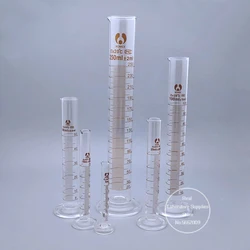 1pcs Lab Scaled Measuring Cylinder 5ml To 1000ml Thicken Glass Measurement Container Lab Supplies
