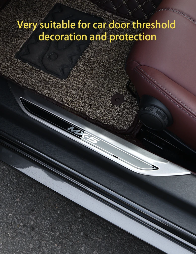 Edelstahl-Türschwellenschutz, Pedal-Abschleifplattenabdeckung, Zierleisten, Zubehör, Auto-Schwellenabdeckung für Mazda MX-5 RF ND MX5 – Detail 4