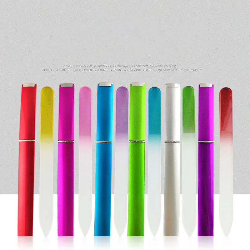 1PC Colored Crystal Glass Nail File Polished Manicure Tools Sandblasted Glass Nail File Set Available On Both Sides