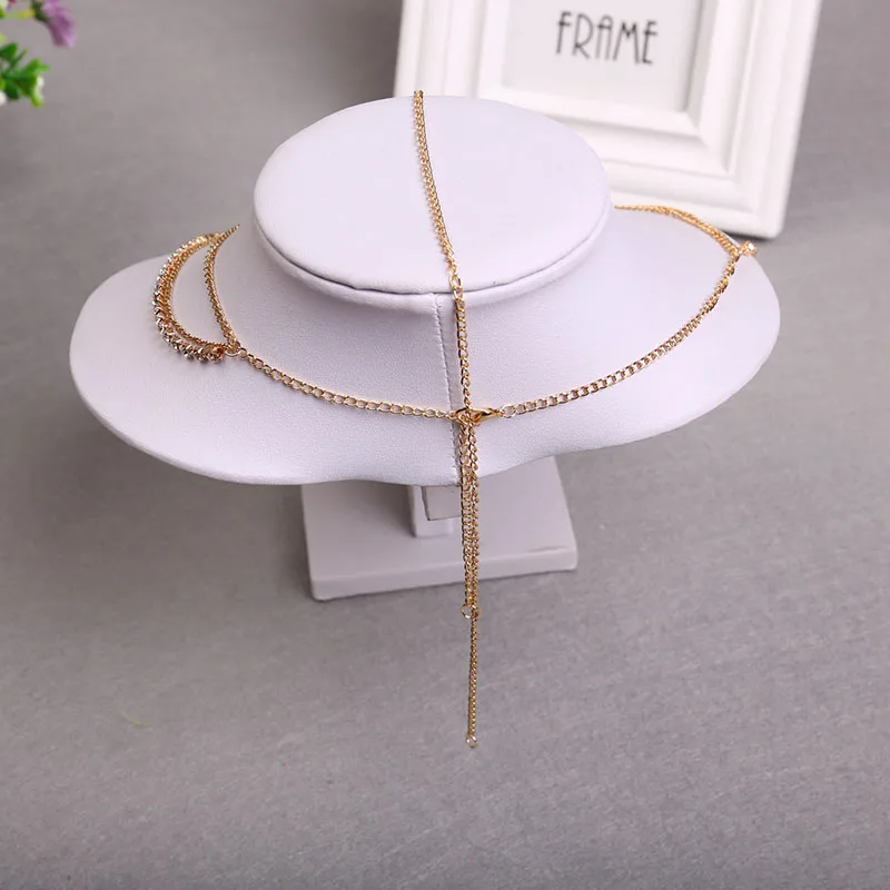 Lady Headchain Fashion Rhinestone Headbands Women Water Drop Pendant Bohemian Head Chain For Girls Shiny Luxury Hair Accessories