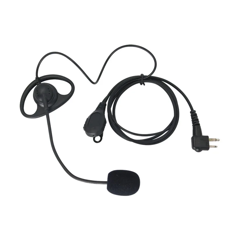 Auriculares tácticos en forma de D de 2 pines, cascos PTT Mic Earhook para MOTOROLA GP88S GP2000 Hytera PD500 TC585 TC70000 Radio