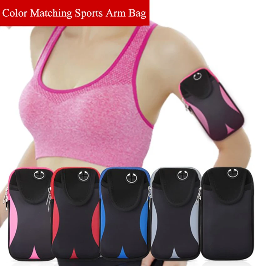 Universal Sports Armband Bag, Bolsa de telefone, Suporte de pulso, Sacos do telefone móvel, Saco de braço para exterior, Escalada, Corrida