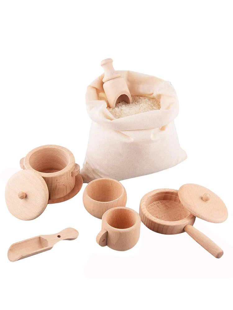 Wooden Sensory Bin Tools For Motor Skills Toys Set For Toddlers Montessori Toys Wooden Dish Toys Mini Wooden Scoops