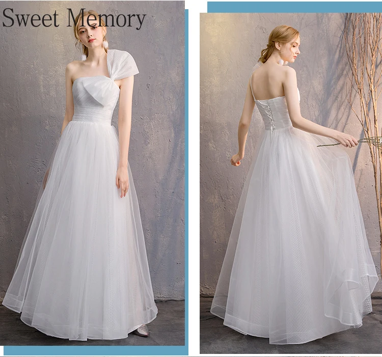 Robes de mariée longues et blanches pour demoiselles d'honneur, robe de Rhsexy pour femmes, longueur au sol, zone en tulle, robe de soirée, robe de mariée éducative