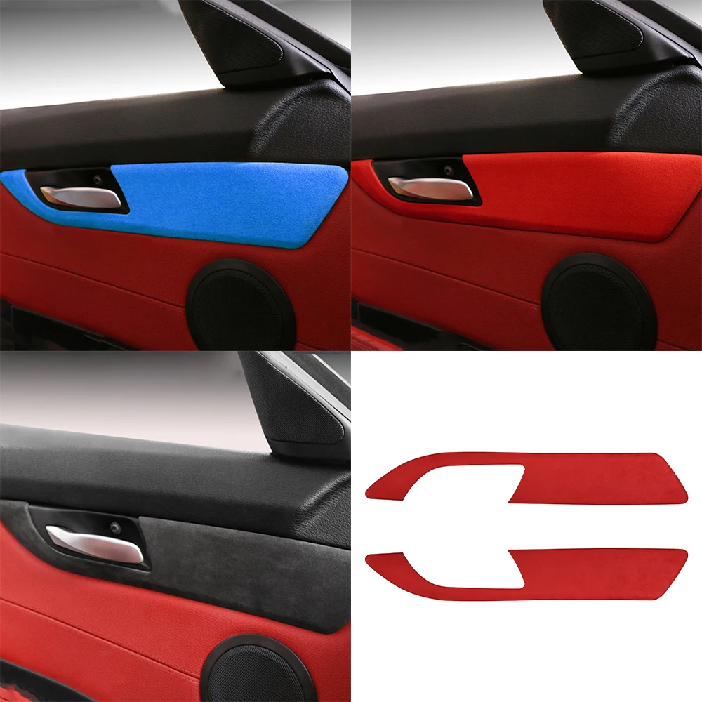 Suede Wrap Door Handle Panel Decoration Cover Trim Gate Armrest Sticker for Z4 E89 2009-2016 Car Interior Accessories