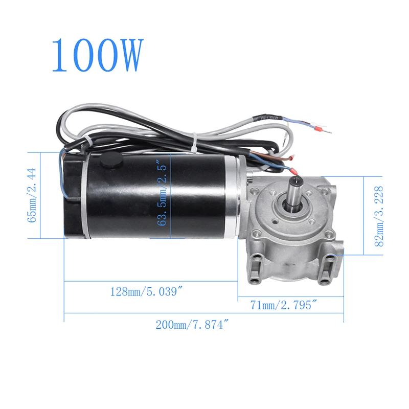 DC 24V 60W 100W High Torque Worm Gear Motor Intelligent Encoder Electric Door Motor for Hotels Automatic Door 220/250RPM