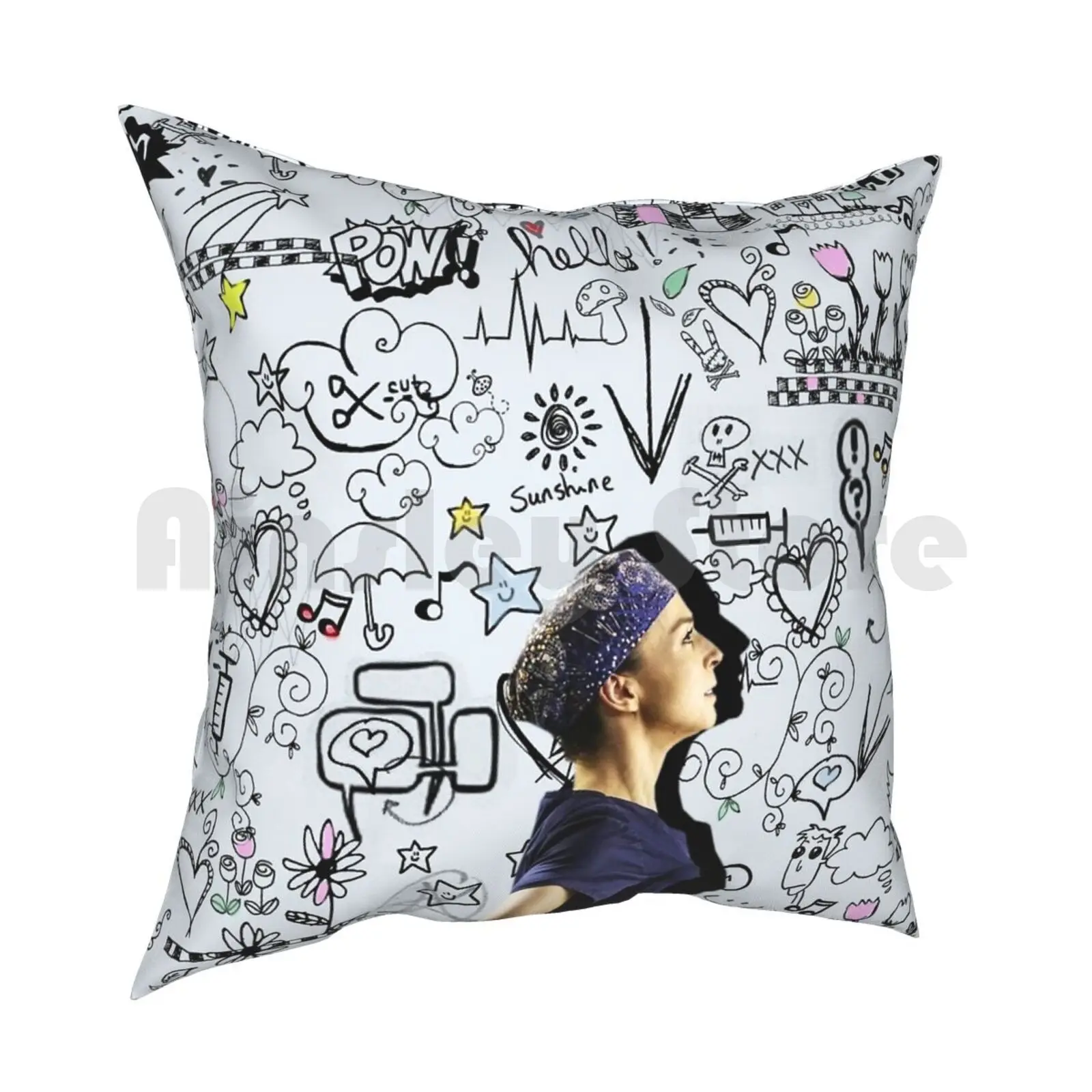 Doodle Amy Pillow Case Printed Home Soft DIY Pillow cover Amy Amelia Shepherd Greys Anatomy Caterina Scoresone Tv Show