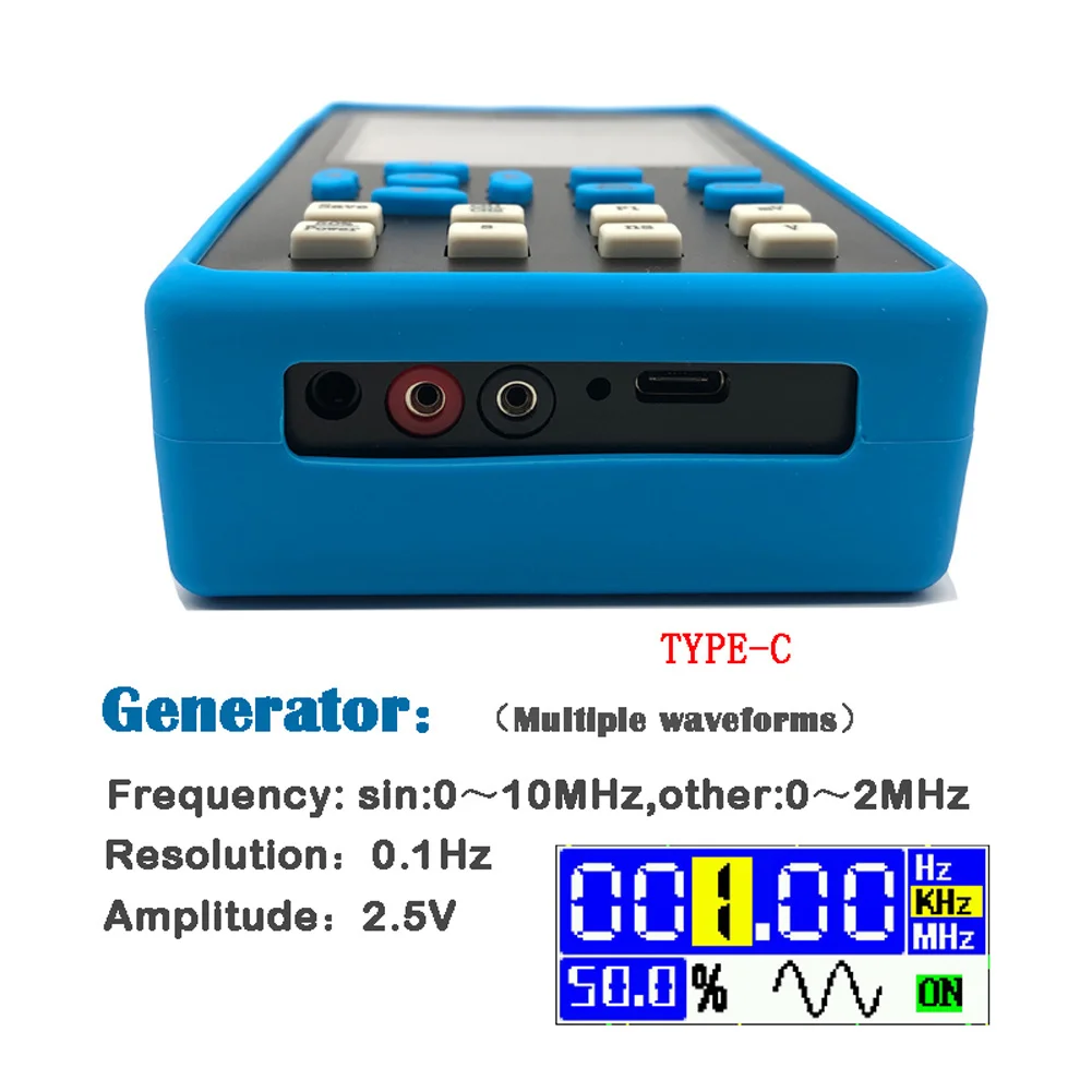 DSO2512G 120 متر عرض النطاق الترددي المحمولة المحمولة ثنائي القناة راسم الذبذبات 2.8 بوصة عرض 10mV الحد الأدنى تحليل الطيف العمودي FFT