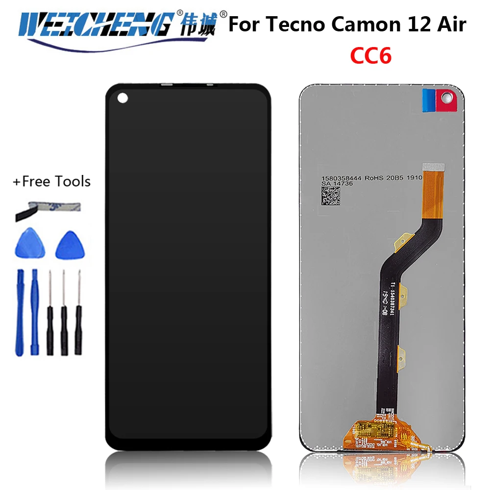 

For Tecno Camon 12 Air LCD Display Touch Screen Digitizer Panel Assembly For LCD Display CC6 Tecno Camon12 Air Screen LCD Sensor