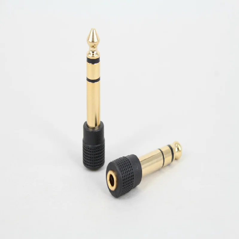 4 pces ouro 6.35mm macho a 3.5mm fêmea plug adaptador estéreo 1/4 polegada macho estéreo plug para tomada fêmea mini jack adaptador