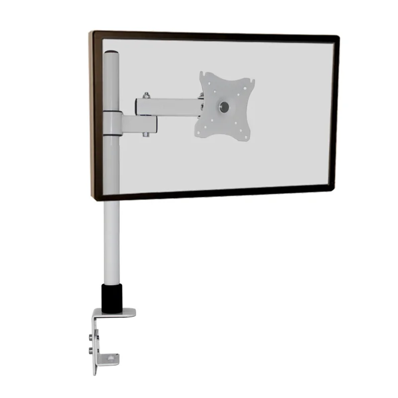 Hillport-suporte de mesa para tv lcd, braço único, 10 a 27 polegadas, giratório 360, suporte para mesa, visão noturna, branco