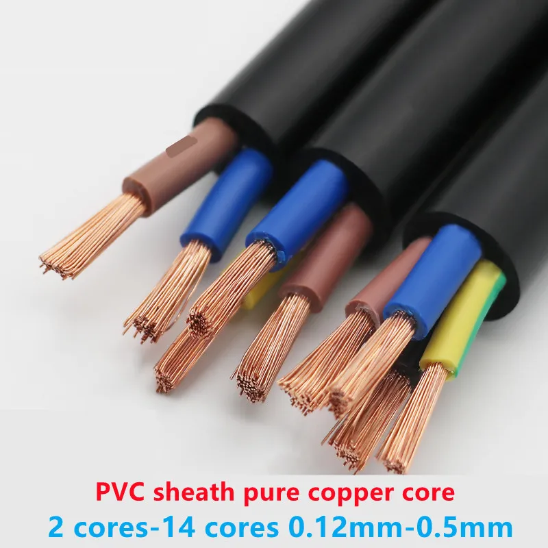 

Copper cable Wire 100meters 2/3/4/5 Cores 18 17 15 13 11 9 AWG Conductor Electric PVC Cable Soft Sheathed Wire power wire