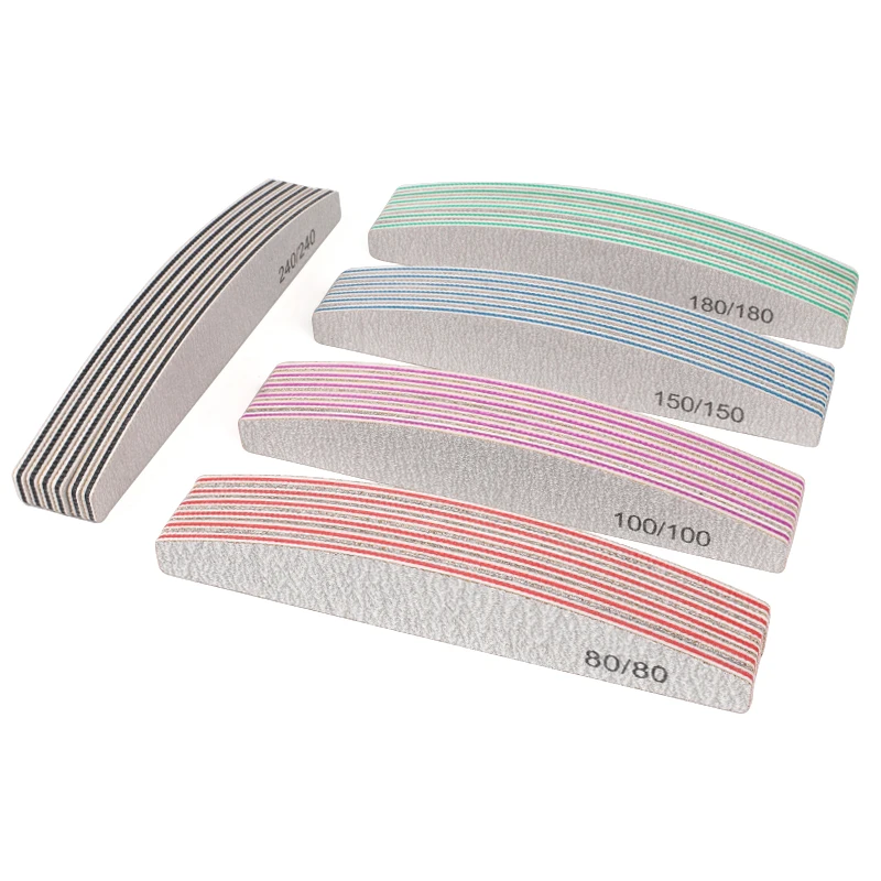 20Pcs/50Pcs Nail Art Files 100/180/240 Gel Nail Polishing Buffer Boat Pedicure Manicure Buffers Nails Accessoires lime a ongle