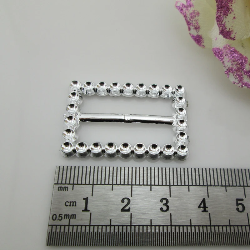 10pcs rectangle rhinestone acrylic buckles for bouquet 23mm