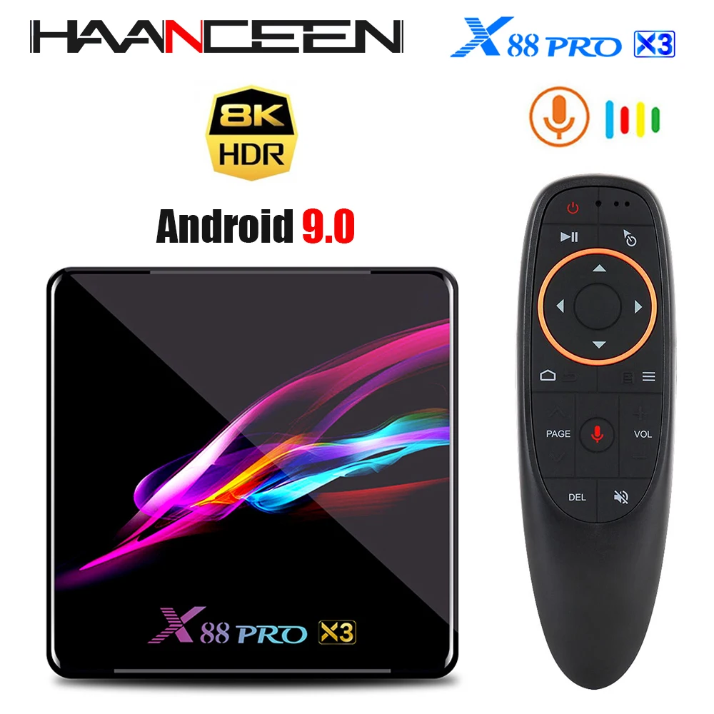 

X88 PRO X3 TV Box Android 9.0 4GB RAM 64GB 128GB 32GB Amlogic S905X3 Quad-core 1080p 8K Wifi youtube 2G 16G Set top Box