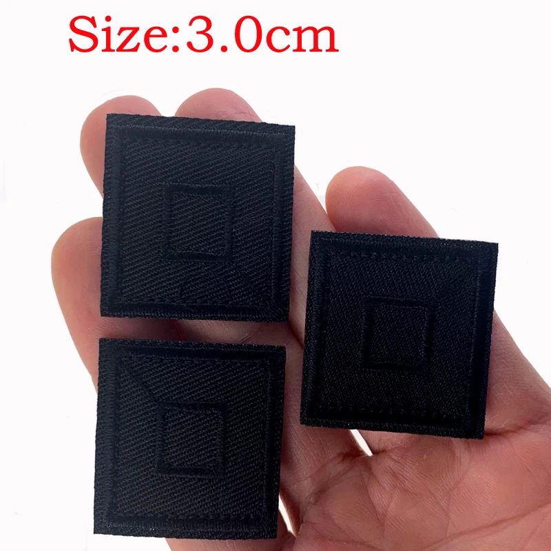 5Pcs Black Patches for Clothes Iron on Square Appliques Stripes Sticker DIY Badges Decoration 3.0cm