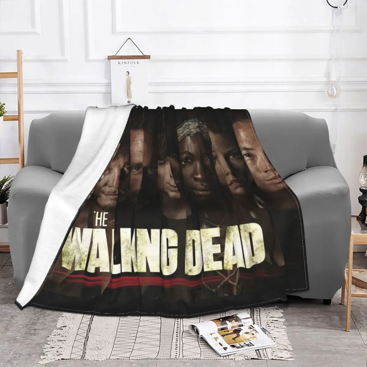 The Walking Dead Horror Movie Blanket Rick Grimes Daryl Dixon Carl Grimes Comic Flannel Soft Throw Blanket for Coverlet Winter