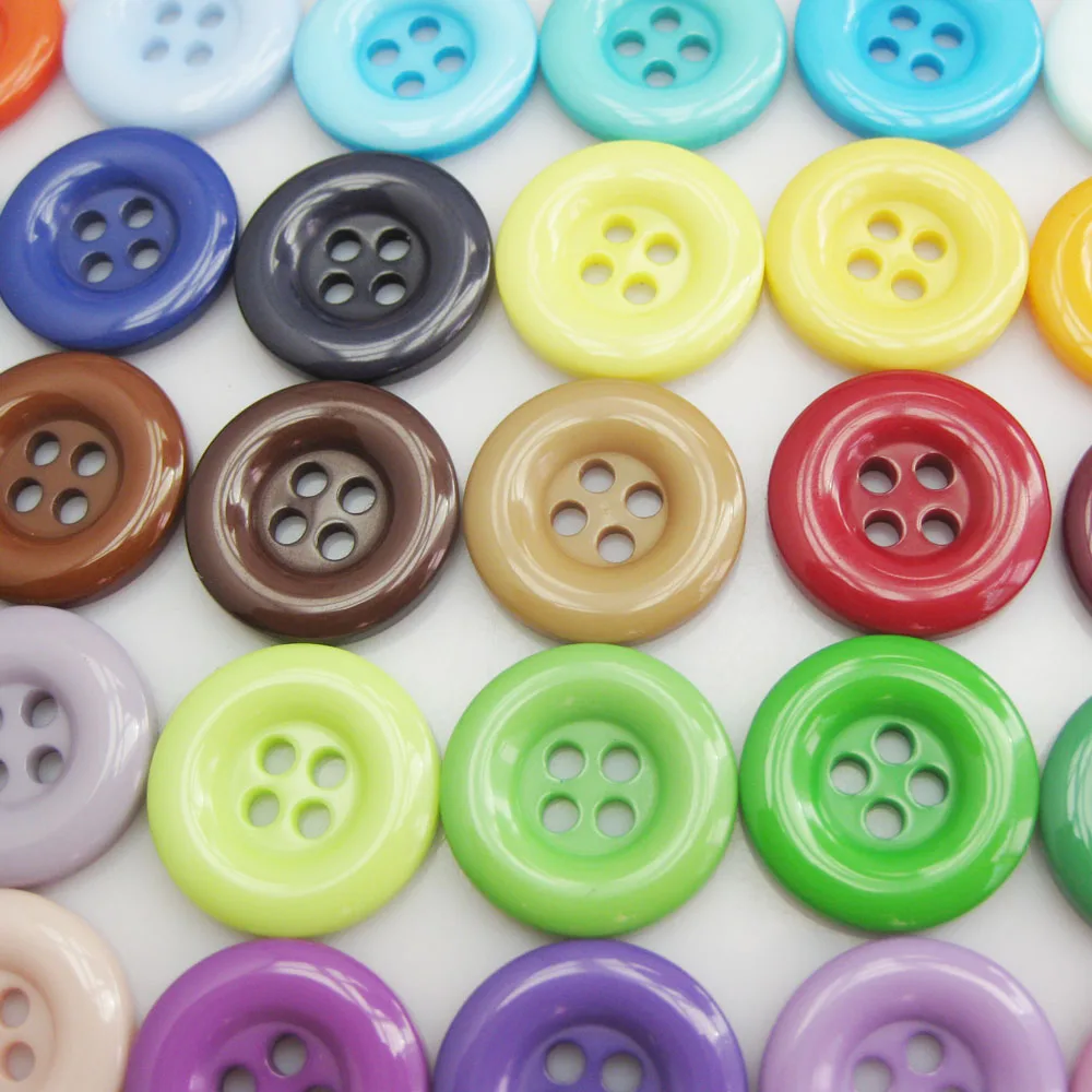 NBNNEG 30Pcs Multicolors 18MM Round Buttons Resin Decorative Scrapbooking Botoes Tailor Garment Sewing Accessory