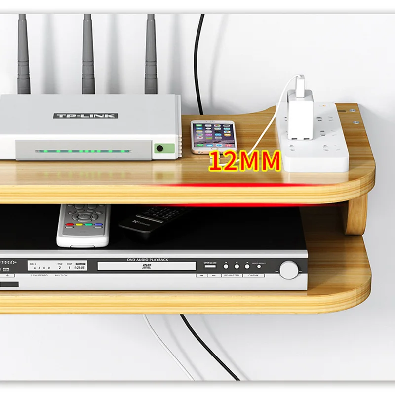 

Wifi TV Set-Top Box Router Shelving Rack Hole-Free Storage Box Wall-Mounted Decoration And Shelter Are Necessary For Familie