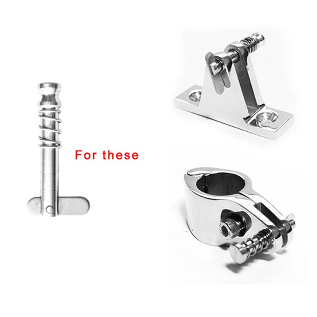 Boat Bimini Top Deck Hinge Spring Loaded Quick Release Pin 1/4'' - Marine Grade 316 Stainless Steel