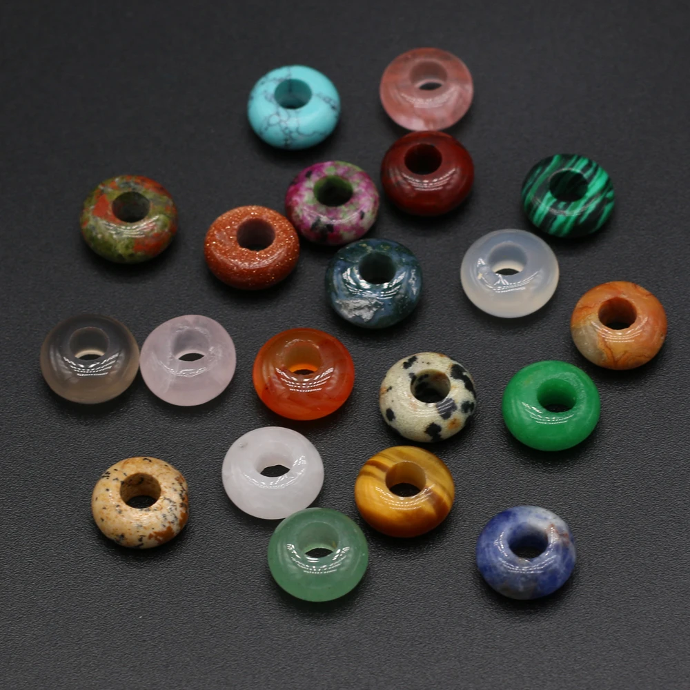 50Pcs/pack Wholesale Natural SemStone Abacus-shape Large-hole Bead Making DIY Necklace Bracelet Earring  Jewelry Gift 5x10mm