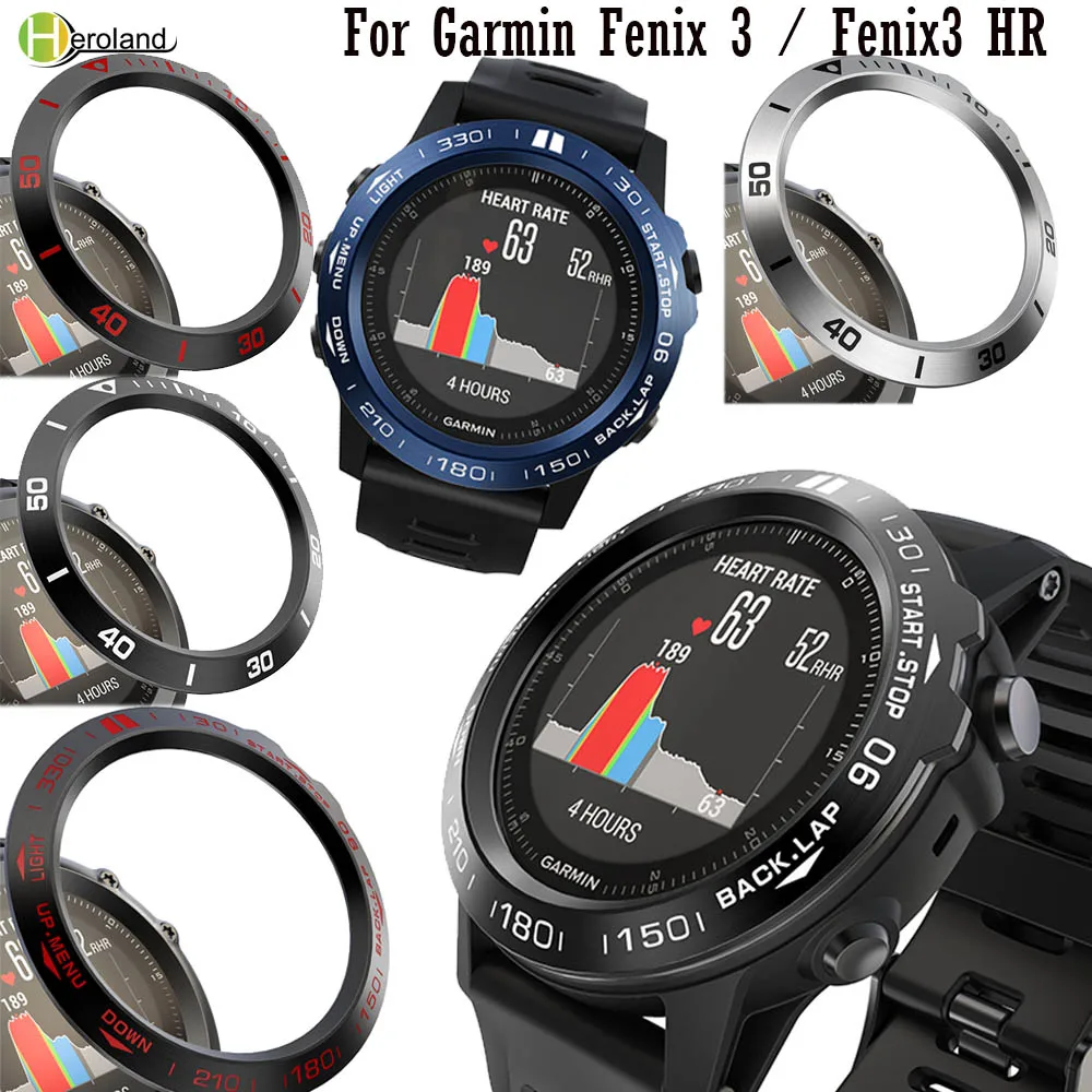 Steel Case For Garmin Fenix 3/Fenix 3 HR Watch Bezel Ring Styling Adhesive Anti Scratch Metal Cover Smart Watch Accessories