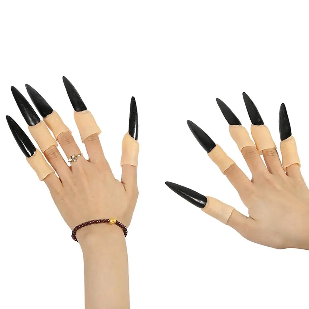 10Pcs Simulation Zombie Witch Fake Finger Nails art Halloween fingers Party Trick Props halloween finger puppet