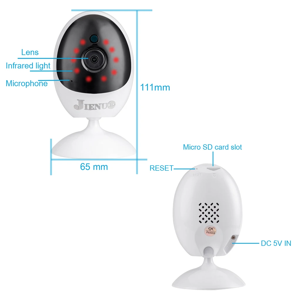 JIENUO IP Camera WIFI HD Wide Angle Cctv Surveillance Securtiy IPCam Indoor Infrared Night Vision Wireless Audio Home Cam ICSee