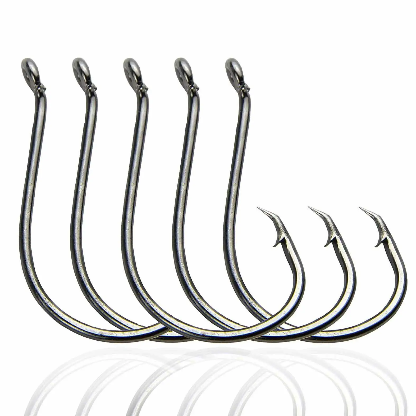 

150pcs/lot 7384 2X Strong Offset Sport Circle Hooks High Carbon Steel Black Octopus Saltwater Fishing Hooks 16i sizes