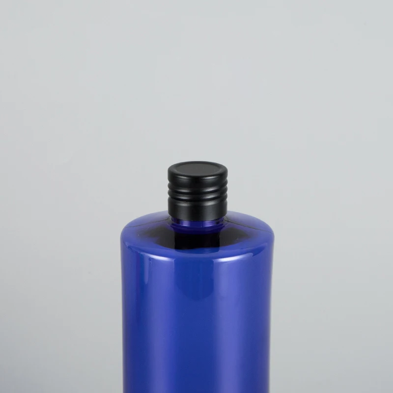 500ML X 24 Flat Shoulder Plastic Bottle Emulsion PET Bottle Black Aluminum Cover Leakproof Bottle Empty Cosmetic Bottle