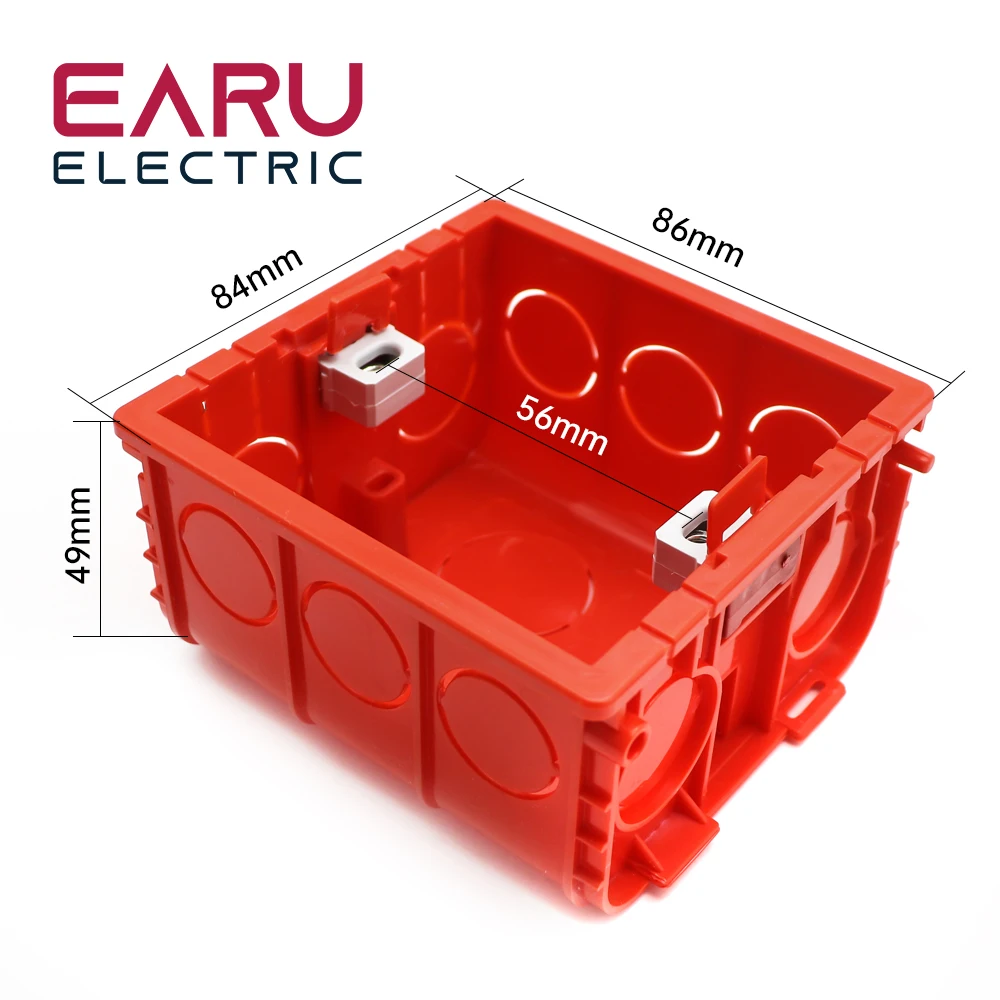 Adjustable Mounting Box Cassette Switch for 86 Type PVC Junction Box Hidden Concealed Internal Wall Socket White Red Blue Color