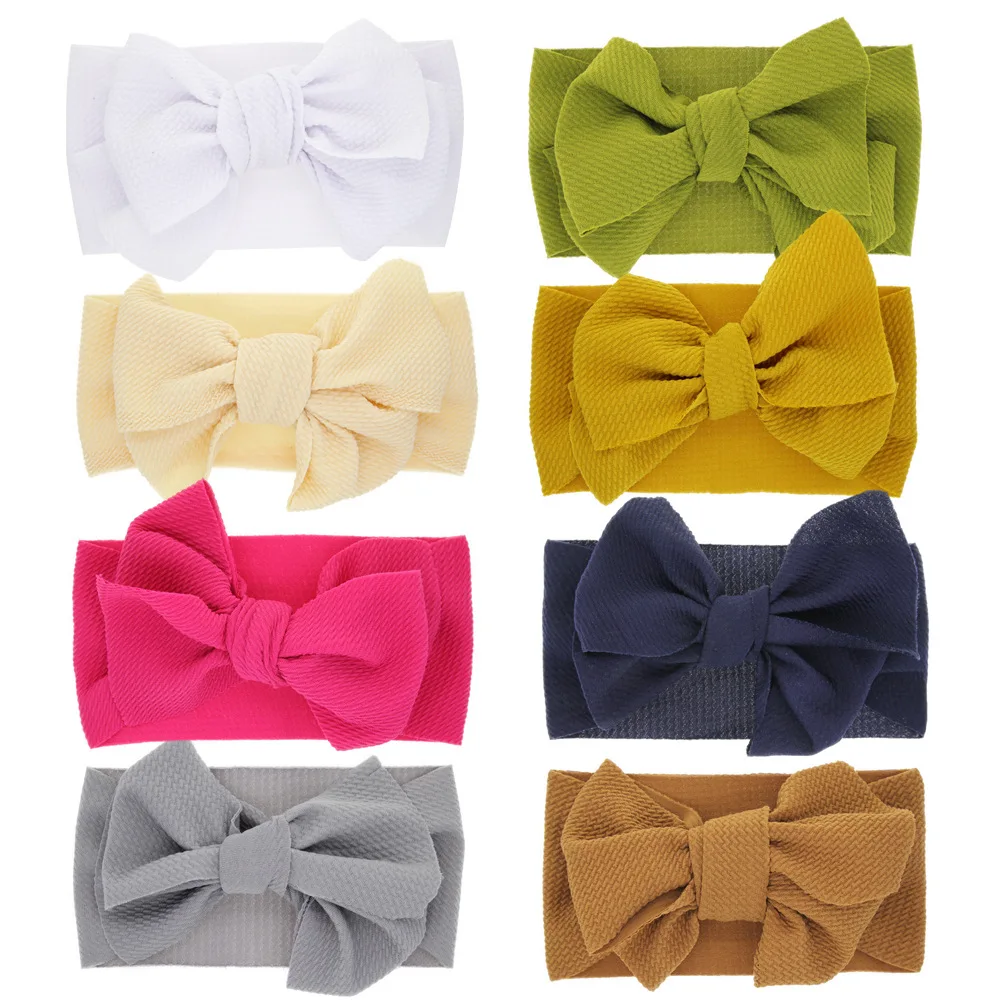 10pcs / Lot Baby Hairband Children's Elastic Headband Newborn Bowknot Widened Hairband Cute Headband Headwear