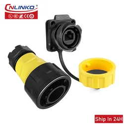 Cnlinko YM24 Waterproof Plastic RJ45 CAT5e Ethernet Signal Connector Plug Socket Cable Adapter for LED Display Scree Router