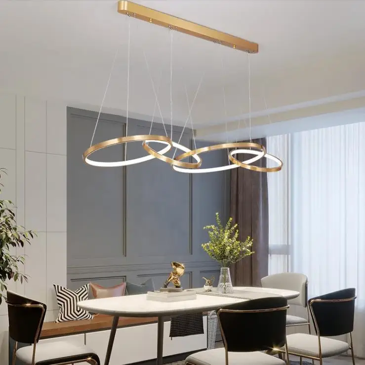 

Postmodern LED Chandelier lighting living room Pendant Lamp bedroom dining home deco Ring Round Hanging Lights