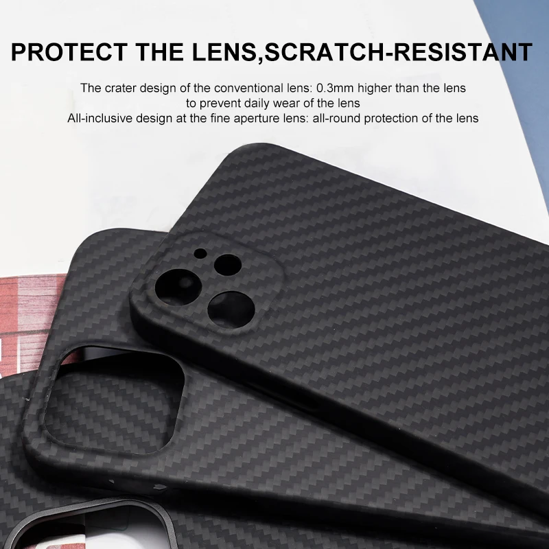 For Iphone12/Pro/Mini Aramid Ultra-Thin Anti-Drop Phone Case Carbon Fiber Protective Shell