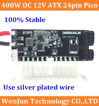 DC-ATX -400W moduł zasilania wejściowego Pico PSU 12V obsługuje karty graficznej 8PIN zasilacz do obudowy ITX MATX port XT60