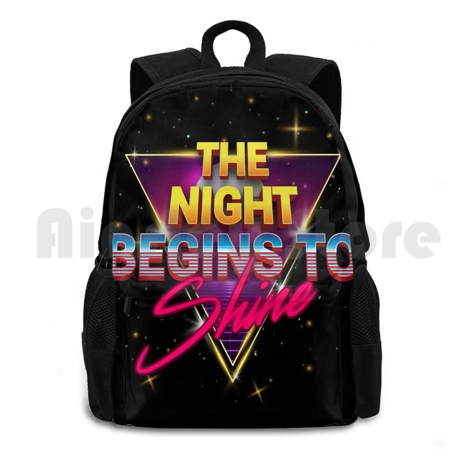 The Night Begins To Shine Outdoor Hiking Backpack Riding Climbing Sports Bag The Night Begins To Shine Rad Retro Shine Ber New