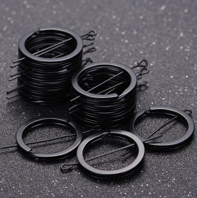 12pcs 25mm Black Color Iron Key Chain Rings Flat Key Holder Split Rings Keychain Keyfob DIY Jewelry Accessories