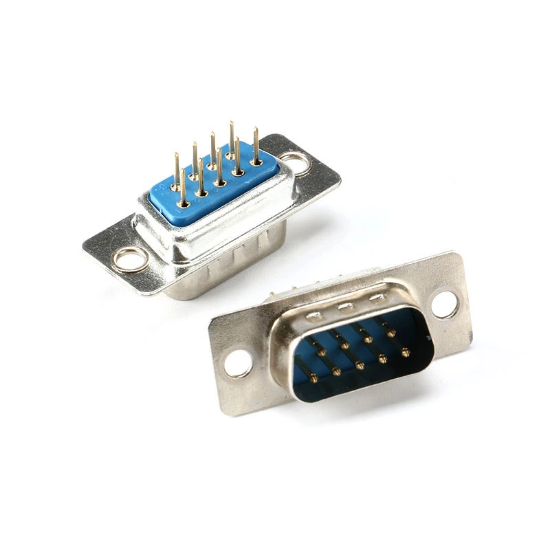 5Pcs DB9 DB15 DB25 DB37 Hole/Pin Female/Male Blue Welded Connector RS232 serial port socket DB D-SUB adapter 9/15/25/37 pin