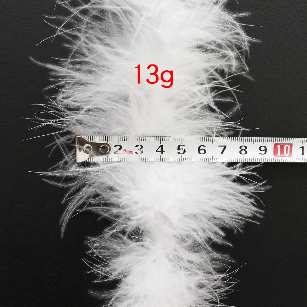 2 Meter White Fluffy Marabou Turkey Feathers Boa DIY Christmas Tree Plumas Ribbon Wedding Dress Decoration Plumes Boa for Crafts