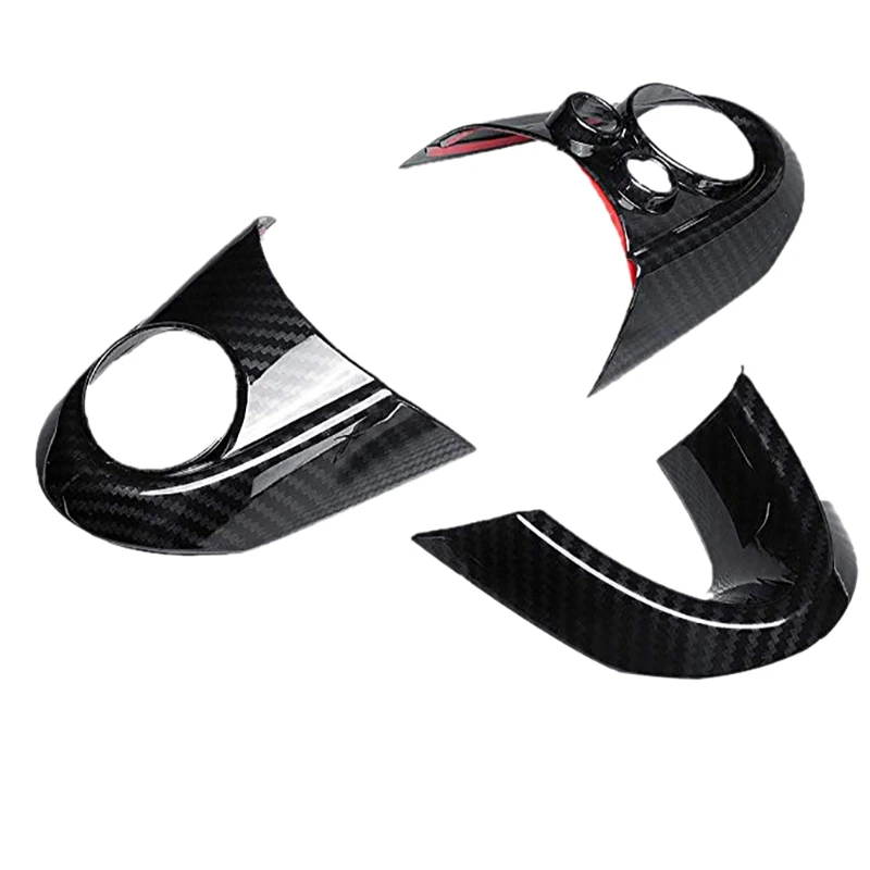 3pcs Carbon Fiber Steering Wheel Trim Cover For BMW MINI Cooper F54 F55 F56 F57 F60 Steering Wheel Trim Cover Car Accessories