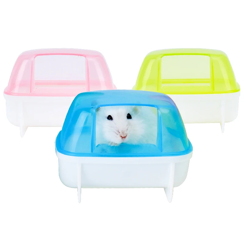 ทรายพลาสติกอ่างอาบน้ำคอนเทนเนอร์ Pet Hamster ห้องน้ำห้องอาบน้ำห้องซาวน่าห้องน้ำขนาดเล็กสัตว์สัตว์เลี้ยงกรงอุปกรณ์เสริม