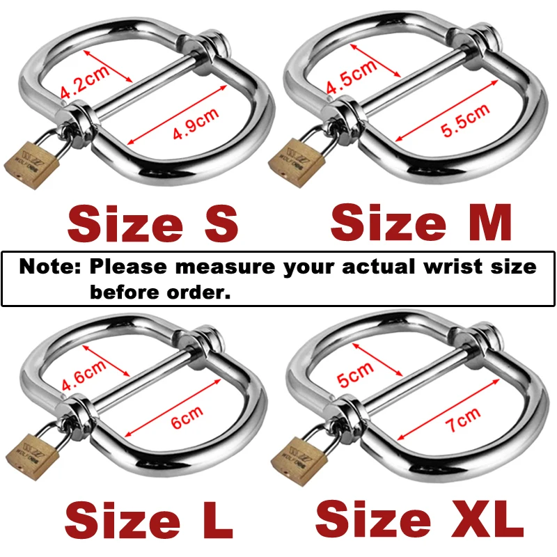 Stainless Steel Handcuffs BDSM Sex Toy for Couple Ankle Cuff Metal Wrist Cuffs Restraints Fetish Slave Manacle Bondage Porn Toys