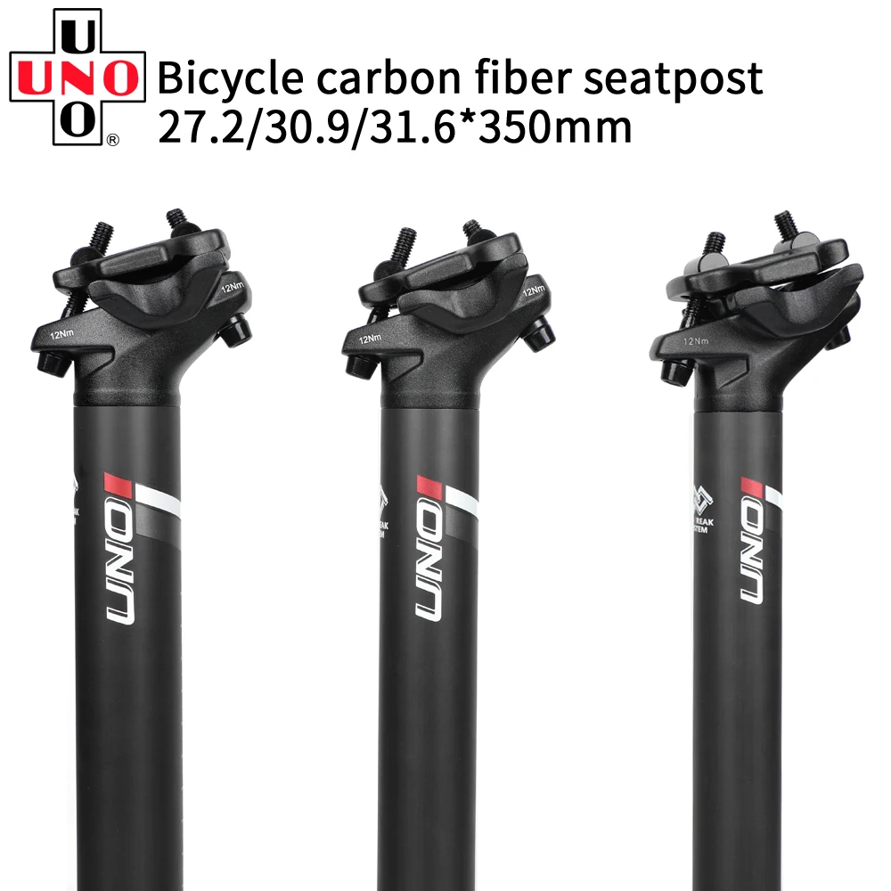 UNO Kalloy Carbon Fiber Seatpost Mountain Road Bike Seat Post 27.2/30.9/31.6mm MTB Carbon Fibre Seat Tube Offset 10mm