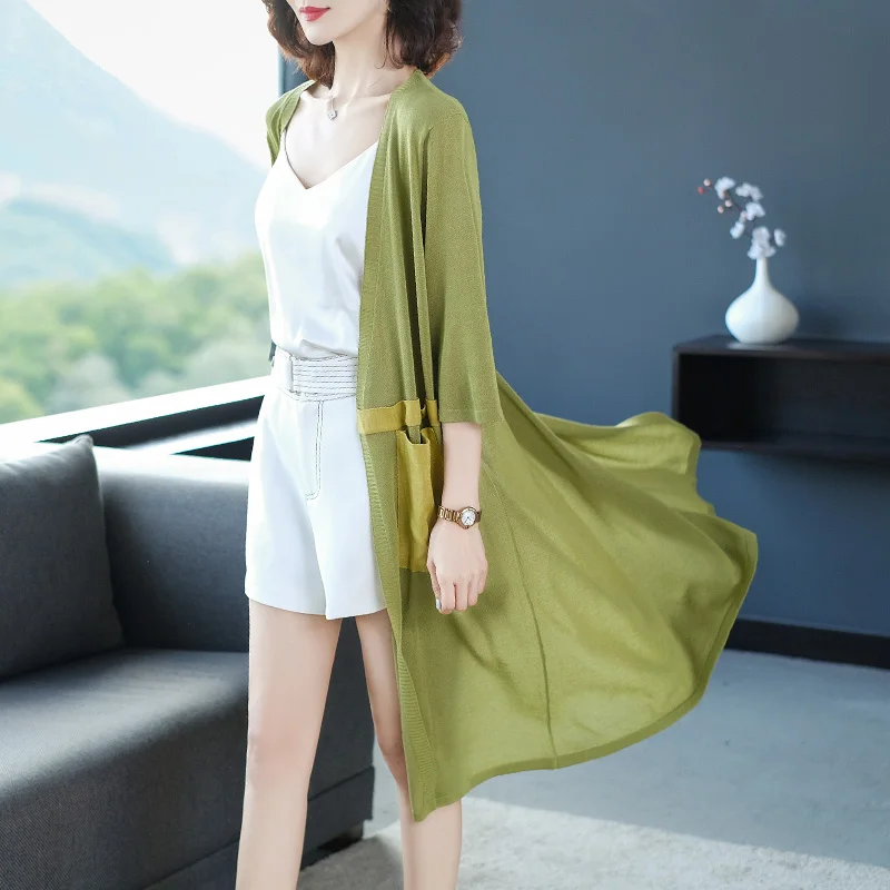 

Women Cardigan Long Knitwear Summer Spring Female Knit Outwear Long Knit Cardigan Free Shipping