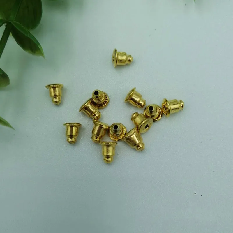 100Pcs DIY Production Jewelry Metal Accessories Metal Bullet Ear Plugs Atmospheric Gold Silver Earrings Earrings Earrings